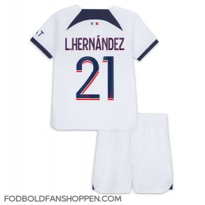 Paris Saint-Germain Lucas Hernandez #21 Udebanetrøje Børn 2023-24 Kortærmet (+ Korte bukser)